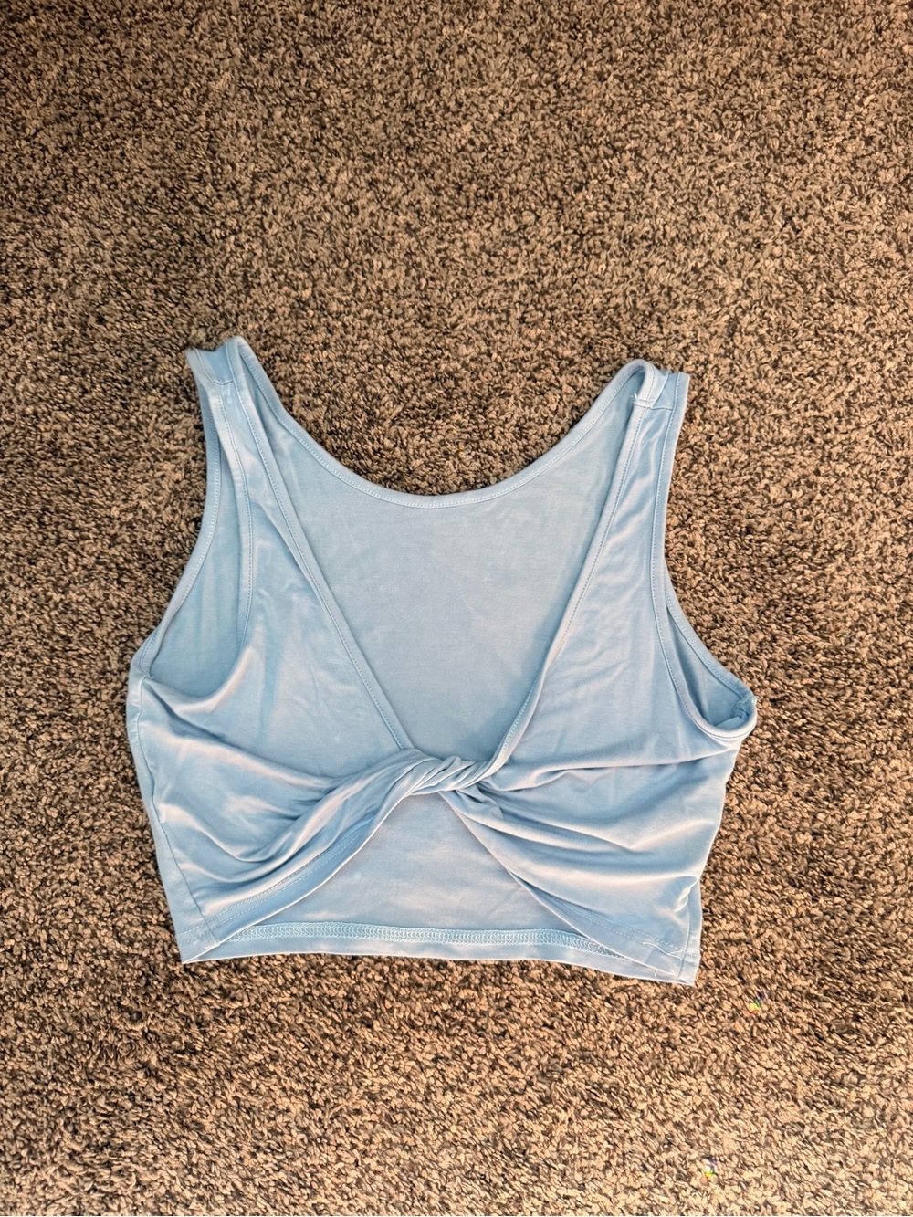 NWOT SHEIN Light Blue Twist-Front Crop Top